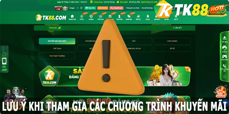 Lưu ý khi tham gia các chương trình khuyến mãi TK88