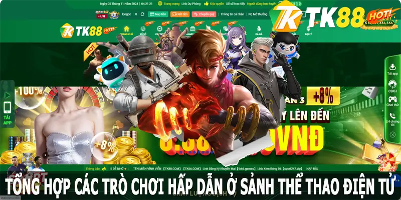 Tổng hợp các trò chơi hấp dẫn Esports tại TK88 phổ biến nhất